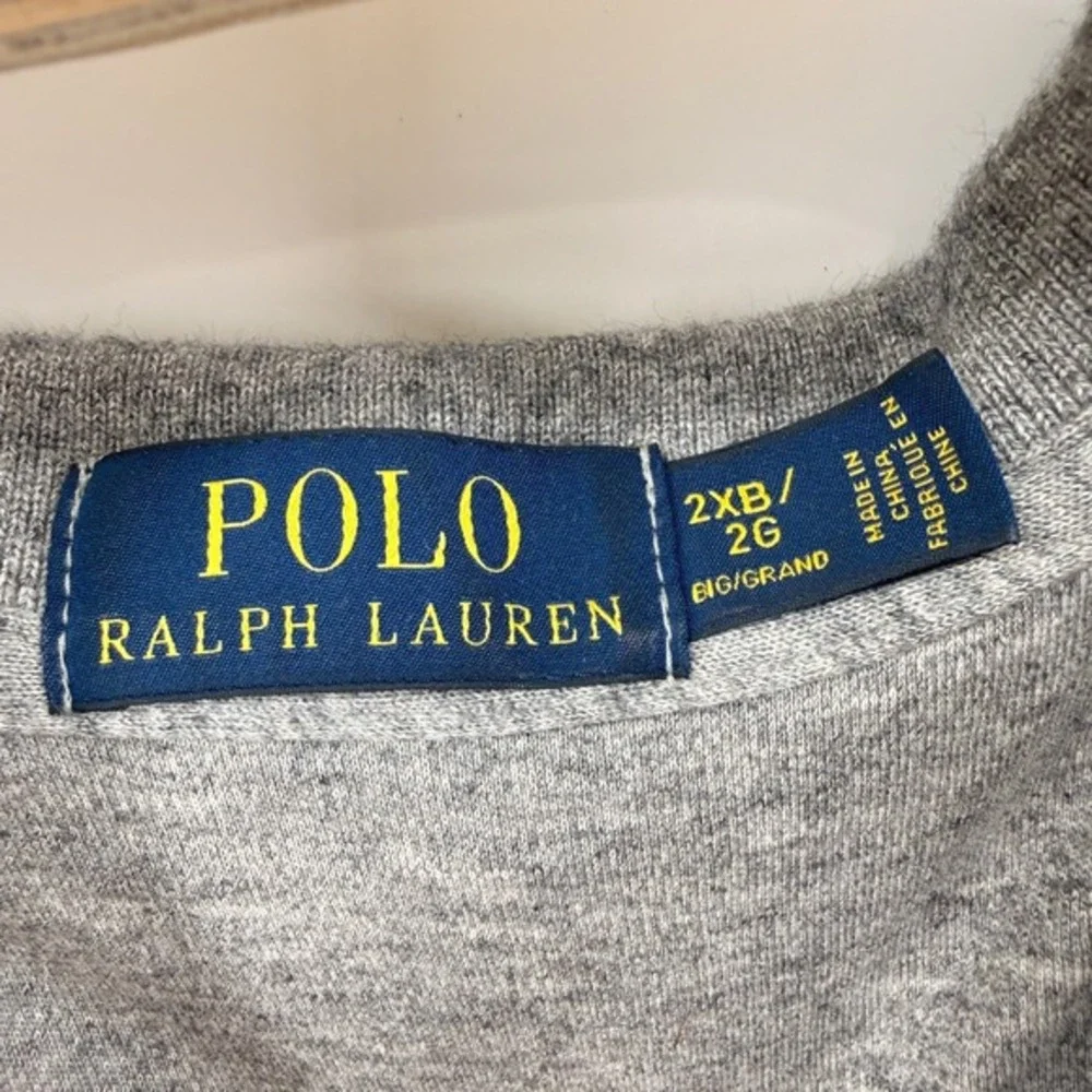 Polo Ralph Lauren Polo‎ Shirt Men 2XB Pre-Owned Jersey Polo Gray SS Pony Logo